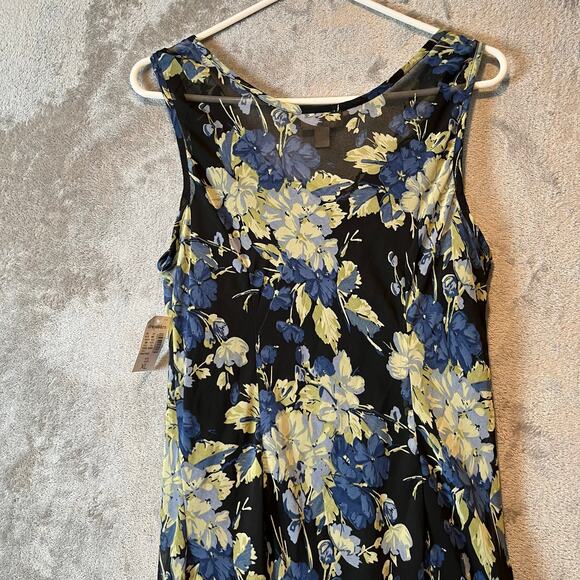 Y2K Vintage Floral Dress Grunge Handkerchief Hem Cowl Neck Lace 90s Fairycore LG - Picture 7 of 9